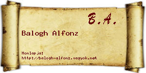 Balogh Alfonz névjegykártya